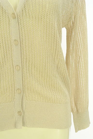PROPORTION BODY DRESSING（プロポーションボディドレッシング）の古着「ラメ混透かし編みニットカーディガン（カーディガン・ボレロ）」大画像５へ