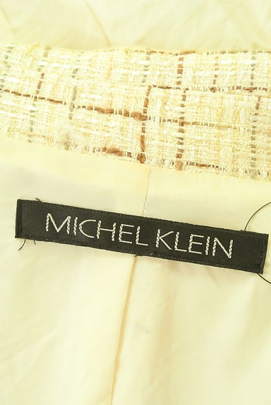 クリックで大画像表示 MICHEL KLEIN(ミッシェルクラン)の古着「チェックツイードフリンジテーラードジャケット(ジャケット)」大画像6へ