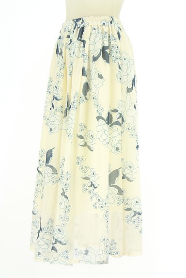 クリックで大画像表示 ROSE BUD(ローズバッド)の古着「花柄ロングシフォンスカート(スカート)」大画像3へ