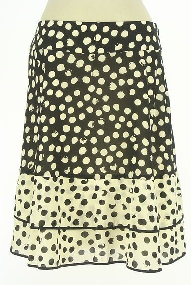 クリックで大画像表示 TO BE CHIC(トゥービーシック)の古着「ドット柄シフォンフリル膝丈スカート(スカート)」大画像1へ