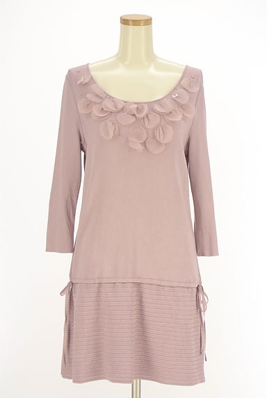 TO BE CHIC（トゥービーシック）の古着「シフォン付き8分袖ニットチュニック（ワンピース・チュニック）」大画像１へ