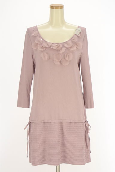 TO BE CHIC（トゥービーシック）の古着「シフォン付き8分袖ニットチュニック（ワンピース・チュニック）」大画像４へ