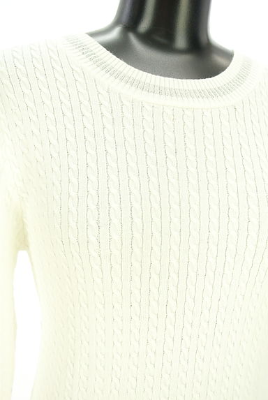 クリックで大画像表示 PROPORTION BODY DRESSING(プロポーションボディドレッシング)の古着「ケーブル編みニットトップス(ニット)」大画像4へ
