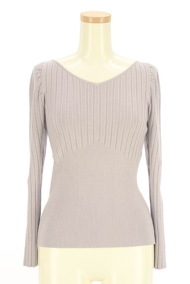 クリックで大画像表示 PROPORTION BODY DRESSING(プロポーションボディドレッシング)の古着「Vネックリブニットトップス(ニット)」大画像1へ