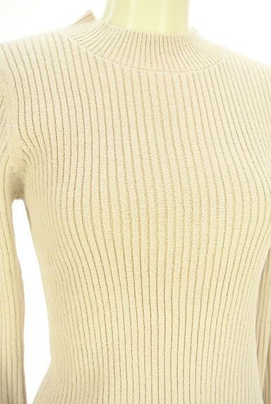 クリックで大画像表示 PROPORTION BODY DRESSING(プロポーションボディドレッシング)の古着「ラメ混モックネックリブニットトップス(ニット)」大画像4へ
