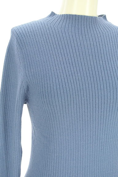 クリックで大画像表示 PROPORTION BODY DRESSING(プロポーションボディドレッシング)の古着「モックネックリブニットトップス(ニット)」大画像4へ