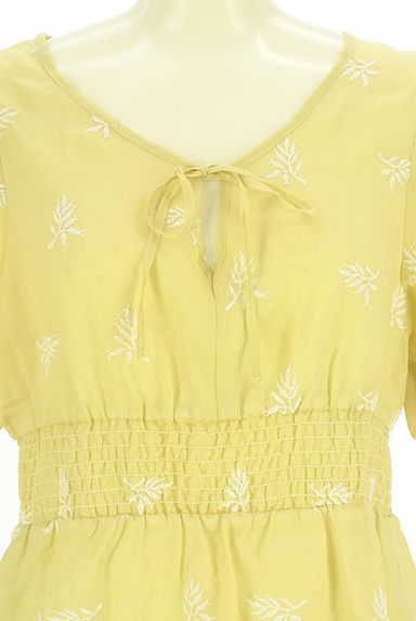クリックで大画像表示 PROPORTION BODY DRESSING(プロポーションボディドレッシング)の古着「リーフ刺繍シアーブラウス(ブラウス)」大画像4へ