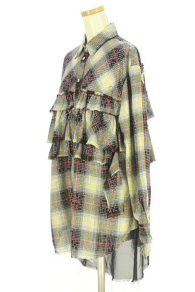 DIESEL（ディーゼル）の古着「ラインストーン付きロングフリルブラウス（ブラウス）」大画像３へ