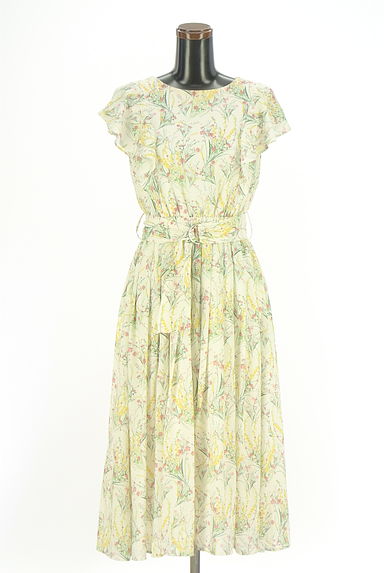 LAISSE PASSE（レッセパッセ）の古着「ベルト付き花柄シフォンロングワンピース（ワンピース・チュニック）」大画像１へ