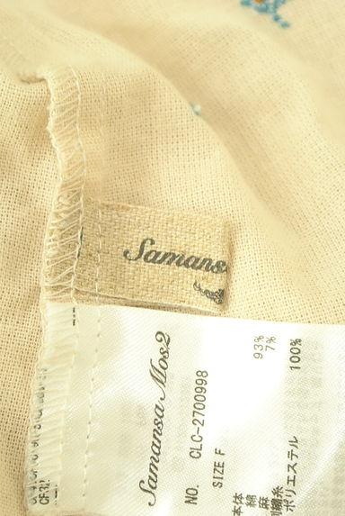 クリックで大画像表示 Samansa Mos2(サマンサモスモス)の古着「小花柄刺繍ノーカラーブラウス(ブラウス)」大画像6へ