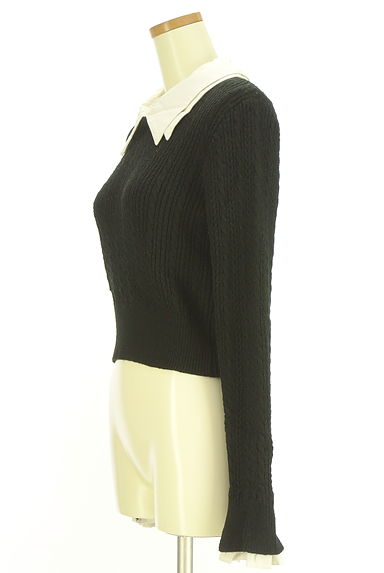クリックで大画像表示 dazzlin(ダズリン)の古着「襟付きケーブル編みニットトップス(ニット)」大画像3へ