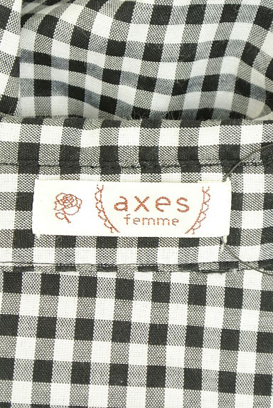 クリックで大画像表示 axes femme(アクシーズファム)の古着「刺繍入りギンガムチェック柄ブラウス(ブラウス)」大画像6へ