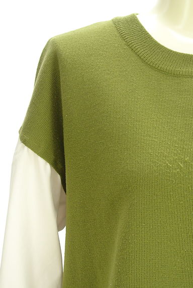 クリックで大画像表示 axes femme(アクシーズファム)の古着「別地切替レイヤード風カットソー(ニット)」大画像4へ