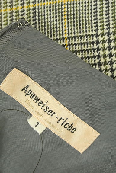 クリックで大画像表示 Apuweiser riche(アプワイザーリッシェ)の古着「ベルト付きチェック膝丈フレアワンピース(ワンピース・チュニック)」大画像6へ