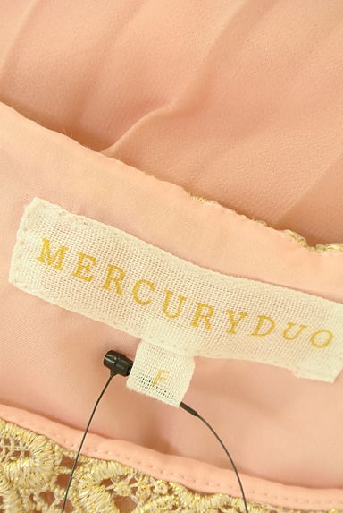 クリックで大画像表示 MERCURYDUO(マーキュリーデュオ)の古着「ラメ刺繍レース+プリーツシフォンミニワンピ(ワンピース・チュニック)」大画像6へ