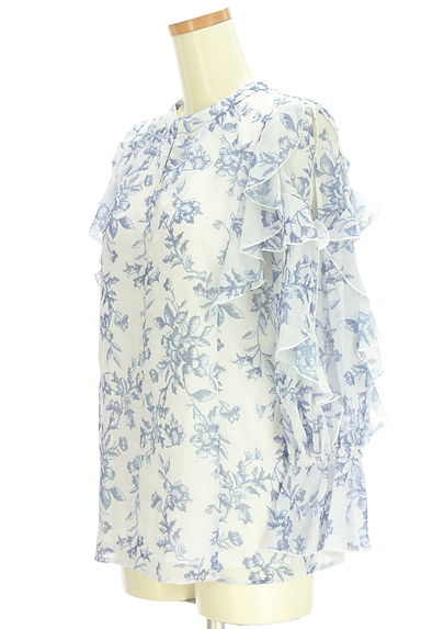 クリックで大画像表示 Apuweiser riche(アプワイザーリッシェ)の古着「2WAYオープンショルダー花柄シフォンブラウス(カットソー・プルオーバー)」大画像3へ
