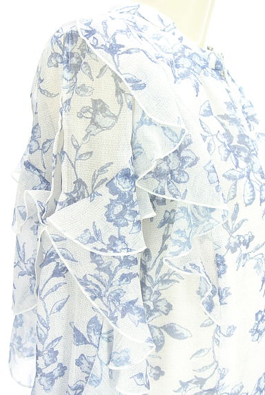 クリックで大画像表示 Apuweiser riche(アプワイザーリッシェ)の古着「2WAYオープンショルダー花柄シフォンブラウス(カットソー・プルオーバー)」大画像4へ