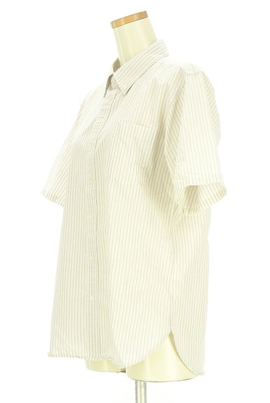クリックで大画像表示 green label relaxing(グリーンレーベル リラクシング)の古着「ストライプコットンシャツ(カジュアルシャツ)」大画像3へ