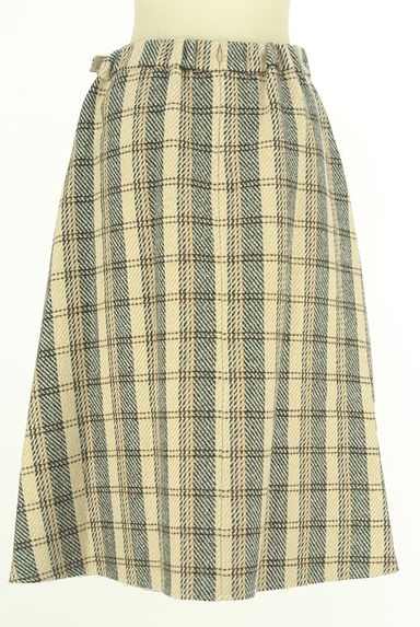 クリックで大画像表示 LAISSE PASSE(レッセパッセ)の古着「チェック柄ウールライクスカート(ロングスカート・マキシスカート)」大画像2へ