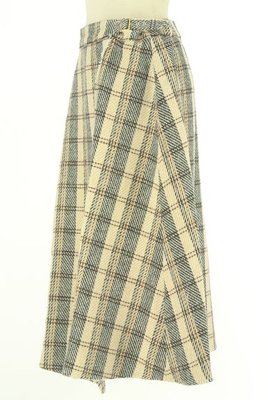 クリックで大画像表示 LAISSE PASSE(レッセパッセ)の古着「チェック柄ウールライクスカート(ロングスカート・マキシスカート)」大画像3へ