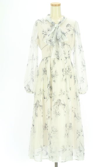 クリックで大画像表示 MERCURYDUO(マーキュリーデュオ)の古着「花柄シフォンワンピース(ワンピース・チュニック)」大画像1へ