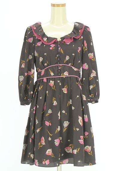 クリックで大画像表示 JILL by JILLSTUART(ジルバイジルスチュアート)の古着「フリル襟膝上フレアワンピース(ワンピース・チュニック)」大画像1へ