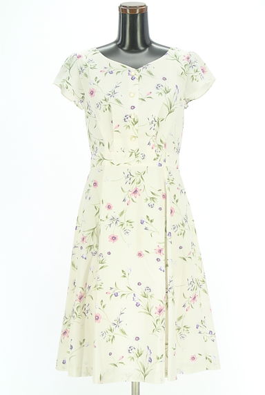 クリックで大画像表示 LAISSE PASSE(レッセパッセ)の古着「フレンチスリーブ花柄ワンピース(ワンピース・チュニック)」大画像1へ