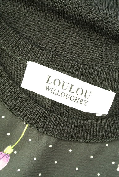 クリックで大画像表示 Loulou Willoughby(ルルウィルビー)の古着「ドット×花柄ノースリニット(ニット)」大画像6へ