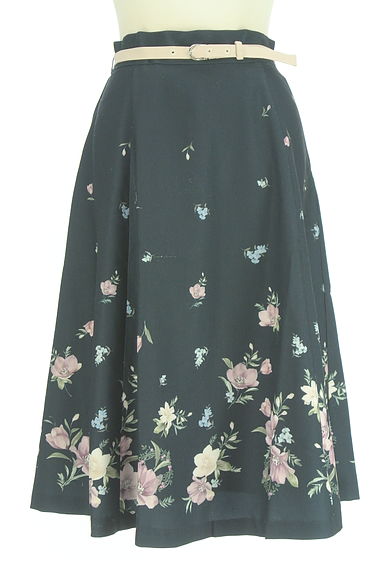 LAISSE PASSE（レッセパッセ）の古着「ベルト付き花柄フレアスカート（スカート）」大画像１へ