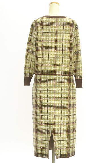 PROPORTION BODY DRESSING（プロポーションボディドレッシング）の古着「千鳥柄パイピングニットセットアップ（セットアップ（ジャケット＋スカート））」大画像２へ