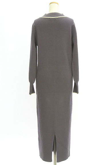 PROPORTION BODY DRESSING（プロポーションボディドレッシング）の古着「パイピングリブニットワンピース（ワンピース・チュニック）」大画像２へ