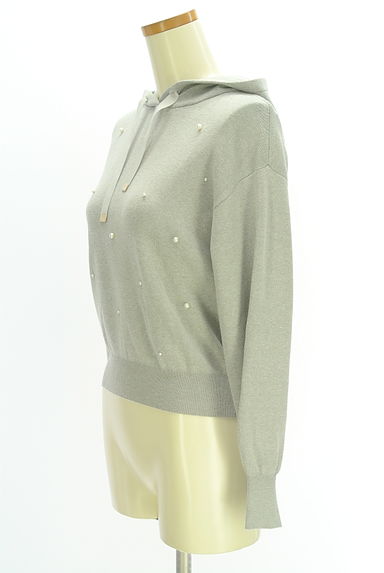 PROPORTION BODY DRESSING（プロポーションボディドレッシング）の古着「パール付きニットパーカー（ニット）」大画像３へ