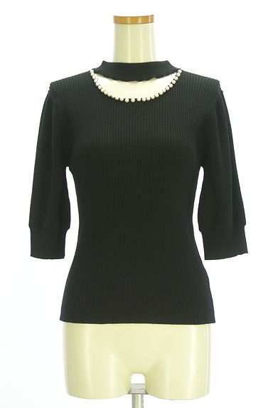PROPORTION BODY DRESSING（プロポーションボディドレッシング）の古着「5分袖リブ編みニット（ニット）」大画像１へ