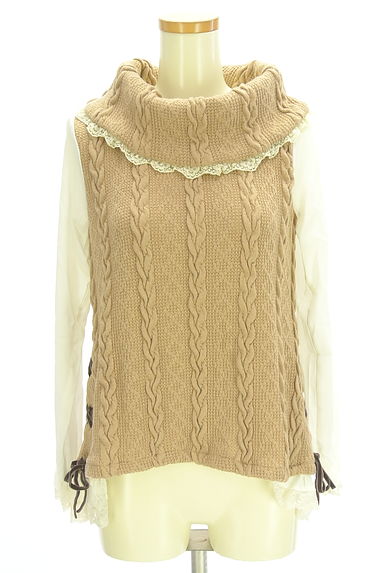axes femme（アクシーズファム）の古着「シフォン袖切替ケーブル編みニット（ニット）」大画像１へ
