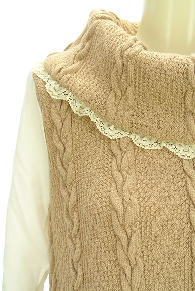 axes femme（アクシーズファム）の古着「シフォン袖切替ケーブル編みニット（ニット）」大画像４へ