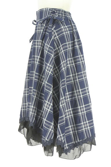 axes femme（アクシーズファム）の古着「アシメチェック膝下スカート（ロングスカート・マキシスカート）」大画像３へ