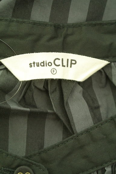 studio CLIP（スタディオクリップ）の古着「バンドカラーストライプ柄シャツワンピース（ワンピース・チュニック）」大画像６へ