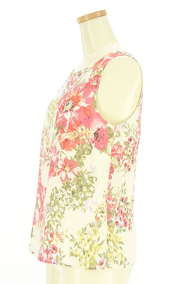 クリックで大画像表示 Laura Ashley(ローラアシュレイ)の古着「花柄ノースリリネンブラウス(カットソー・プルオーバー)」大画像3へ