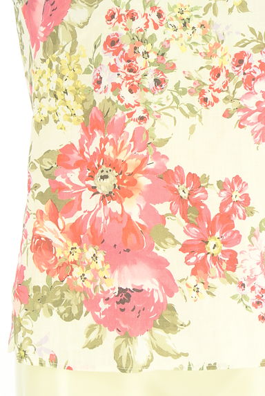 クリックで大画像表示 Laura Ashley(ローラアシュレイ)の古着「花柄ノースリリネンブラウス(カットソー・プルオーバー)」大画像4へ