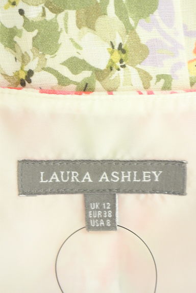 クリックで大画像表示 Laura Ashley(ローラアシュレイ)の古着「花柄ノースリリネンブラウス(カットソー・プルオーバー)」大画像6へ