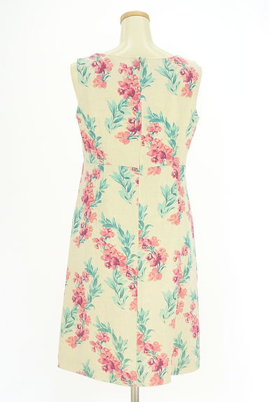 クリックで大画像表示 Laura Ashley(ローラアシュレイ)の古着「花柄リネン膝丈ワンピース(ワンピース・チュニック)」大画像2へ