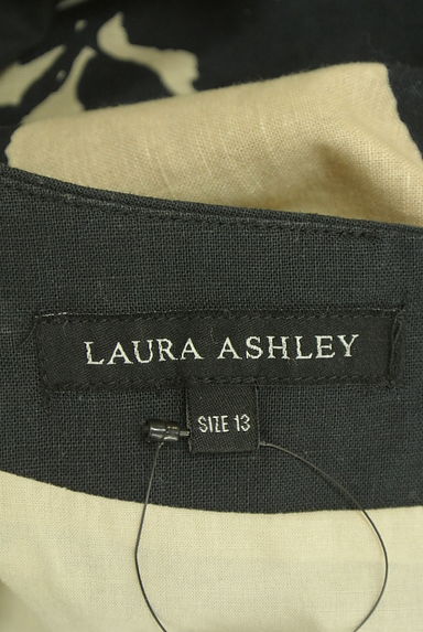クリックで大画像表示 Laura Ashley(ローラアシュレイ)の古着「花柄リネン混膝丈ワンピース(ワンピース・チュニック)」大画像6へ