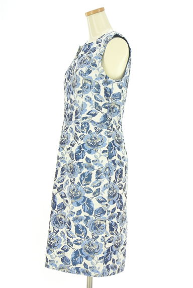 クリックで大画像表示 Laura Ashley(ローラアシュレイ)の古着「キーネック花柄タイト膝下ワンピース(ワンピース・チュニック)」大画像3へ