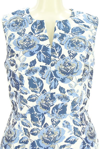クリックで大画像表示 Laura Ashley(ローラアシュレイ)の古着「キーネック花柄タイト膝下ワンピース(ワンピース・チュニック)」大画像4へ