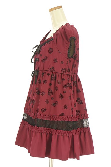 クリックで大画像表示 axes femme(アクシーズファム)の古着「フロッキープリントミニワンピース(ワンピース・チュニック)」大画像3へ