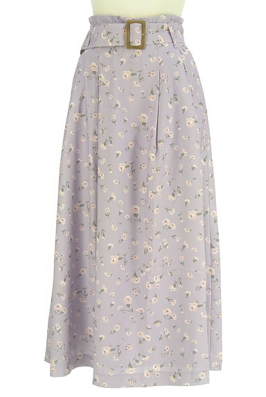 クリックで大画像表示 dazzlin(ダズリン)の古着「ベルト付き花柄ロングフレアスカート(ロングスカート・マキシスカート)」大画像1へ