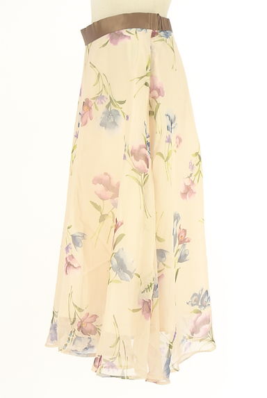 クリックで大画像表示 LAISSE PASSE(レッセパッセ)の古着「花柄シアーミモレスカート(ロングスカート・マキシスカート)」大画像3へ