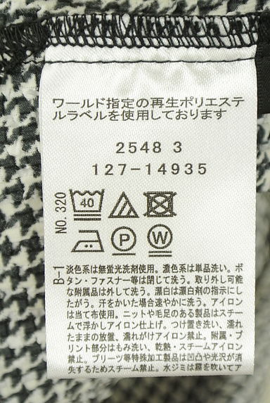 クリックで大画像表示 INDIVI(インディヴィ)の古着「7分ボリューム袖千鳥格子柄ブラウス(カットソー・プルオーバー)」大画像5へ
