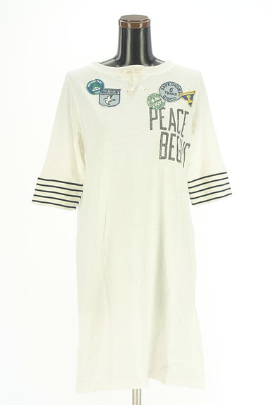 クリックで大画像表示 CUBE SUGAR(キューブシュガー)の古着「ワッペン付き膝上Tシャツワンピース(ワンピース・チュニック)」大画像1へ