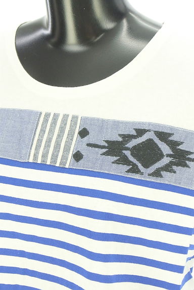 クリックで大画像表示 CUBE SUGAR(キューブシュガー)の古着「エスニック刺繍マリンボーダーTシャツ(カットソー・プルオーバー)」大画像4へ